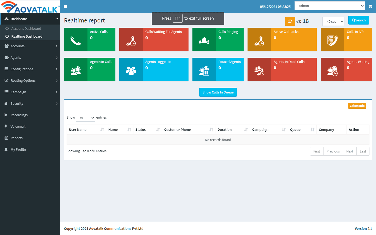 Cloud Dialer Interface